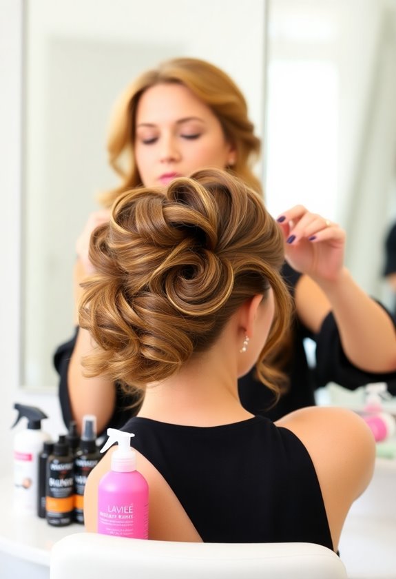 tame flyaways with hairspray
