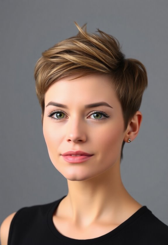 tapered pixie with volume