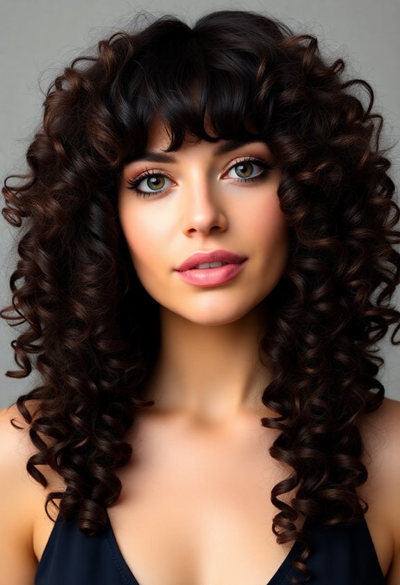 textured bangs for curly hair