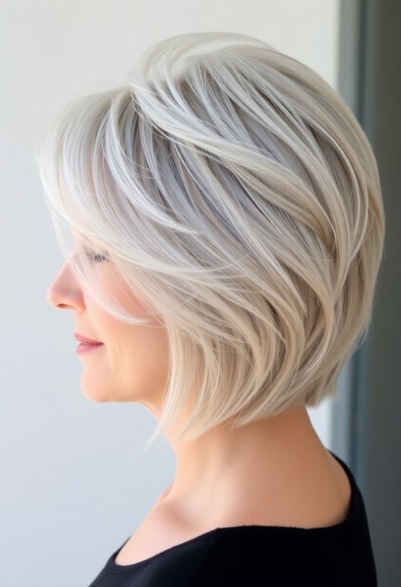 textured layered bob hairstyle