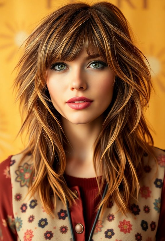 textured shag bangs transformation