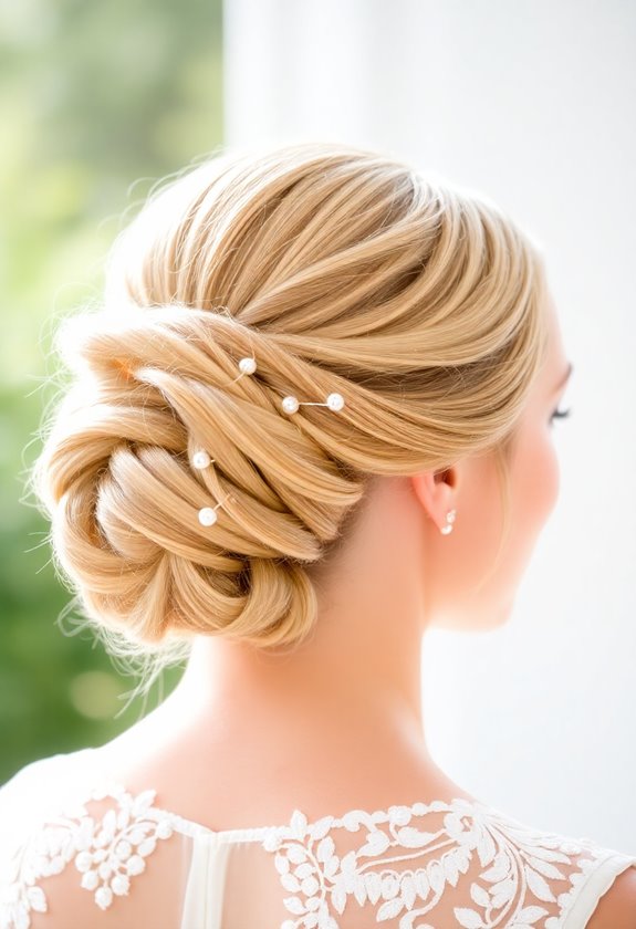 timeless chignon with tendrils
