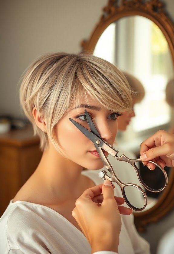 trim hair in small sections