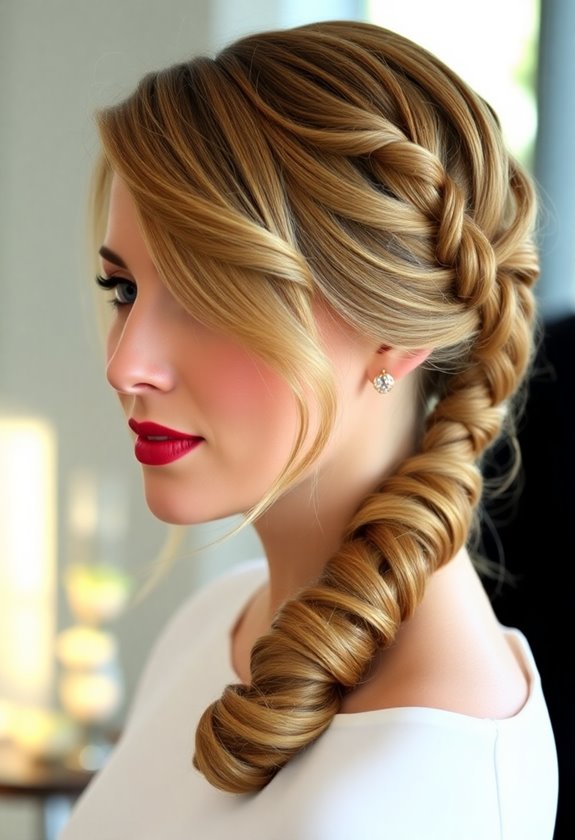 twisted low ponytail volume