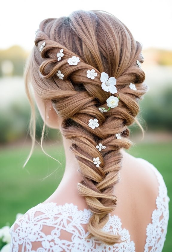 whimsical braids with accessories
